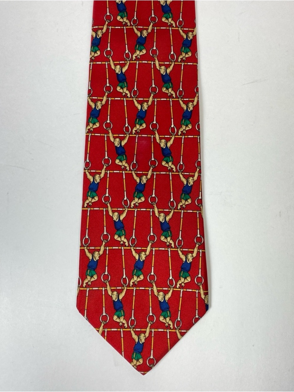 VTG BROOKS BROTHERS Red Silk Tie Made In USA Novelty Fun All-over  Monkeys Print